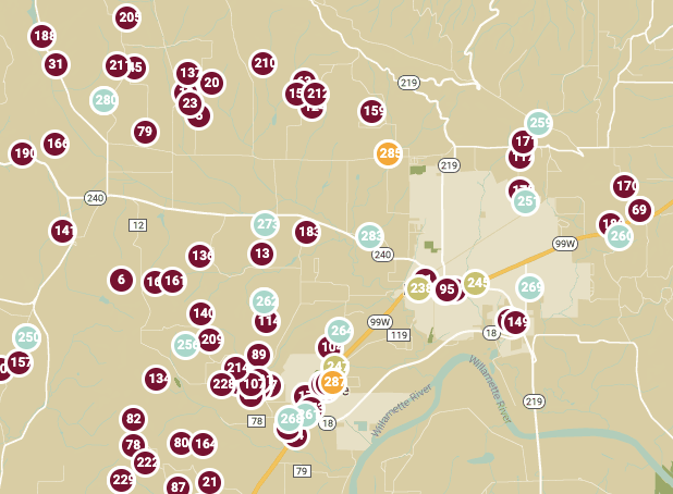 Willamette Valley Wineries Map