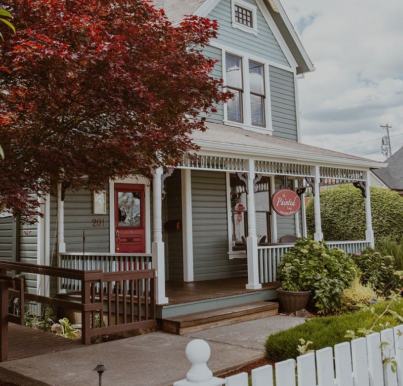 External view of The Painted Lady Restaurant in Newberg